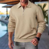24 polos informales sueltos de manga larga con cuellos y cremalleras, adecuados para la moda masculina transfronteriza en otoño - details 1