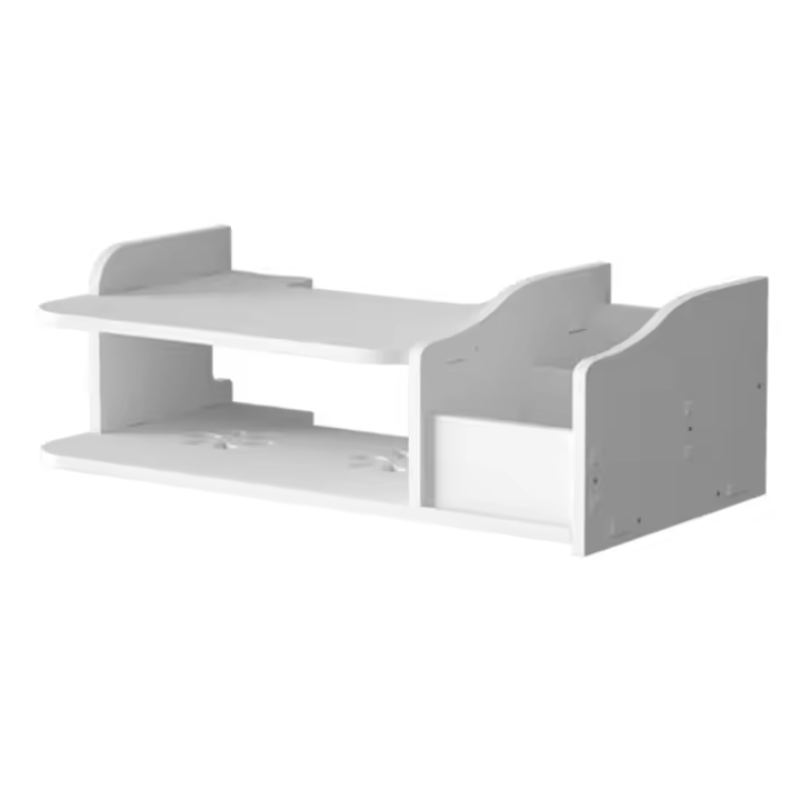 Estante de almacenamiento flotante, organizador de Monitor, soporte de módem de pared, ahorro de espacio, artículos diversos - 1