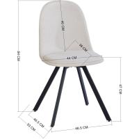 Juego de 4 sillas de comedor con asiento y respaldo suaves, con patas de metal macizo, para salón, dormitorio, cocina o comedor, ante marrón - details 72