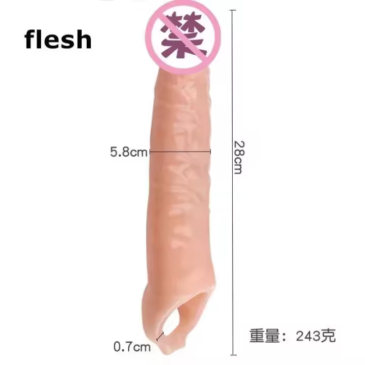 Leten-extensión de manga grande, condón de silicona reutilizable, extensor de pene, juguetes sexuales para hombres, retardante, agrandamiento de pene, adultos 18 - 1