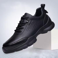 Zapatos de hombre primavera nueva malla de cuero transpirable zapatos para correr juventud al aire libre tendencia zapatos deportivos - details 6