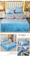 Juego de Sábanas de Dormitorio de Doble Cama de Encaje Clásico de Cuero Royal Azul 3Pcs - details 17