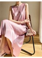 Elegante Vestido de Satén de Acelita para Mujer verano 2024 Vestido de Fiesta sin Mangas de Seda Artificial Sexy - details 3