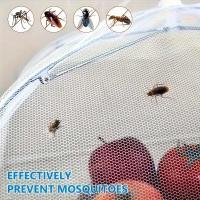 Plegable a prueba de mosquitos e insectos vegetales desmontable, red de limpieza, cubierta para alimentos, mesa de comedor, camping, blanco - details 8