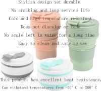 Taza de agua plegable de silicona Taza portátil para exteriores Taza de café telescópica Taza de agua creativa (Verde, 350 ml) - details 2