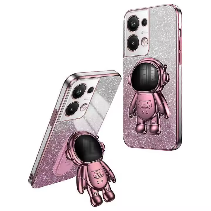 Protección contra caídas PC + TPU Kickstand galvanoplastia funda para Oppo Reno9 Pro + 5G - 1