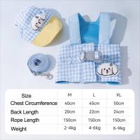 Conjunto de arnés ajustable para perro, suave con cuerda de tracción, cuerda para caminar para perro, patrón a cuadros, chaleco transpirable para perro, arnés para exteriores - details 0