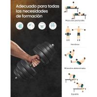 Juego de mancuernas ajustables, con barra adicional, 20KG, 30 KG, para hombres y mujeres, Entrenamiento de fitness, Levantamiento de pesas en el gimnasio de casa - 1 Par - details 5