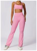 Conjunto de Yoga y Fitness para Mujeres Traje Deportivo de 2 Piezas Pantalones de Yoga de Cintura Alta y Sujetador Deportivo Racerback Material Exterior de Nylon Adecuado para Primavera/Verano - details 4