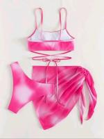 Microbikini Bandage para mujer, traje de baño Sexy para mujer, conjunto de Bikini Tie Dye, traje de baño de 3 piezas para mujer 2023 - details 8