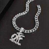 Collar de cadena con colgante de letras OTF para hombres, hip hop, Miami - details 1