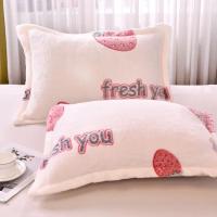 2PC Customizable Flannel  Pillowcase Coral Fleece Winter Thick Warm pillowcase Double Sided Velvet Bedding - details 1
