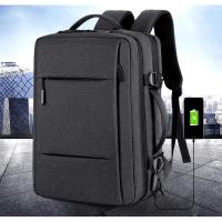 Mochila de viaje clásica para hombre, morral de negocios expandible con USB, bolsa de gran capacidad para ordenador portátil, impermeable, a la moda - details 0
