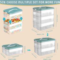 Caja de Almacenamiento para Niños con Tapa Bloques de Construcción, Caja de Juguetes, Ordenador de Habitación Infantil 3 Niveles, Bloques Apilables - details 3
