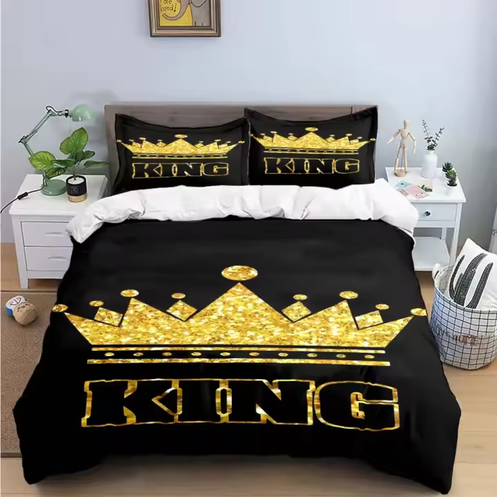 Juego de Ropa de Cama de Lujo con Diseño de Animales Lindos Tamaño Rey, Reina, Doble, Full - 1