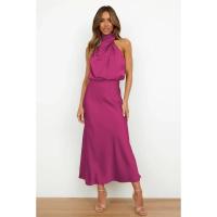 BUNO-Vestido largo sin mangas de satén de seda de gama alta para mujer, vestidos elegantes a la moda para celebridades, vestido de noche, ropa de fiesta para mujer - details 13