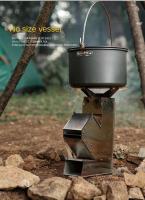 Estufa de leña portátil para acampar, cohete plegable de acero inoxidable, equipo para picnic, senderismo y barbacoa - details 4