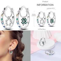 Pendientes de aro de plata de ley 2024 para mujer, exquisitos pendientes de aro con forma de estrella de mar y mariquita de cuatro hojas, regalo de joyería de boda y compromiso, novedad de 925 - details 1