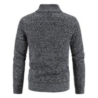 Suéter de punto con cuello abierto para hombre, abrigo de lana con cremallera de Color sólido adelgazante, Top para hombre - details 13