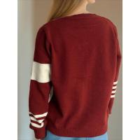 Suéter de punto con cuello redondo para mujer, a rayas de moda, ropa de abrigo para el trabajo, 2024 - details 11