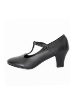 Dynadans Zapatos de baile de piel sintética con correa en T para mujer, calzado negro de 2 pulgadas, UPD - details 3