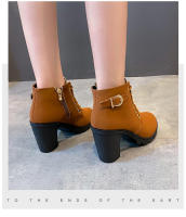 Botas con cordones de tacón alto de PU para mujer, zapatos de plataforma europeos, entrega rápida, primavera e invierno, recién llegados - details 1