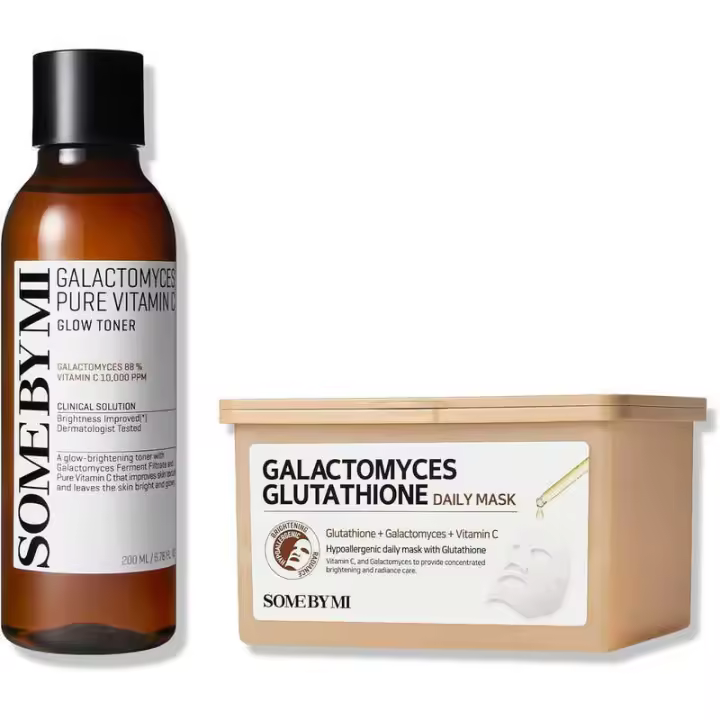 SOME BY MI Galactomyces Pure Vitamin C + Glutathione 6.76Oz+30 hojas Tónico iluminador Mascarilla en hoja diaria Textura y elasticidad - 1