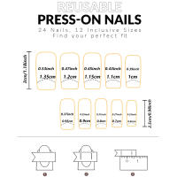 24pcs Uñas Postizas Cortas En Forma De Almendra Con Borde Redondo Y Perlas Blancas Diseño Francés Lindo Y Dulce Para Uso Diario - details 20