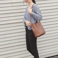 Bolso de hombro Vintage de gran capacidad para mujer, bolso cruzado informal de cuero PU, Color sólido, bolso de compras con asas - details 19