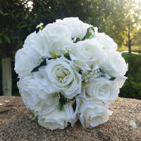 Buket Pernikahan Putih Buket Pengantin Mariage Bunga Buatan Mawar untuk Pengantin Aksesori Pernikahan - details 2