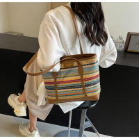 Bolso Grande de Paja Tejido Bolso de Playa de Vacaciones Casual para Mujeres - details 1