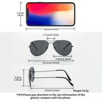 2 pares de gafas de moda para hombre con diseño geométrico y doble puente, lentes de color, estilo vintage, montura y lentes de poliéster, ideales para festivales de música y accesorios de estilo callejero. - details 3