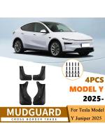 4 piezas de guardabarros para Tesla Model Y Juniper 2025 2026 Accesorios Protectores contra salpicaduras Guardabarros Sin perforación Sin cinta Todo el tiempo Guardabarros - details 0