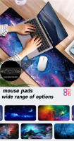 Hermosa alfombrilla de escritorio con cielo estrellado, teclado, oficina, estudio, juegos, alfombrilla de ratón grande y gruesa especial - details 1
