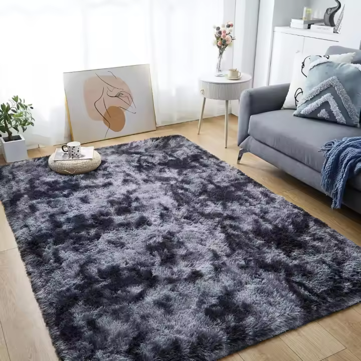 Alfombra de Estar de Pelo Largo Alfombra Moderna Súper Suave Antideslizante, Lavable para Dormitorios - 1