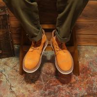 Botas de cuero de alta gama para hombre, zapatos altos de cuero esmerilado de piel de vaca pura - details 0