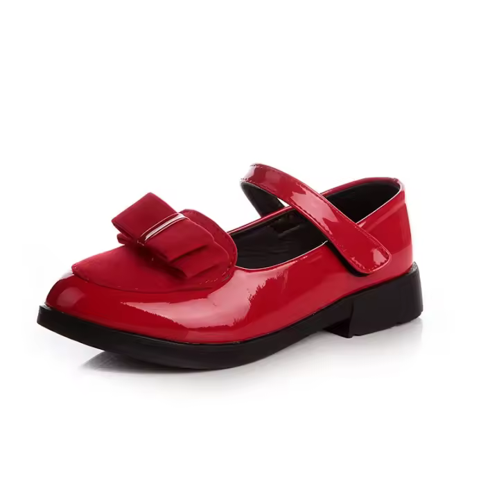 Zapatos planos de princesa con lazo para niñas, calzado de cuero, elegante, clásico, estilo británico, Mary Janes, 2024 - 1