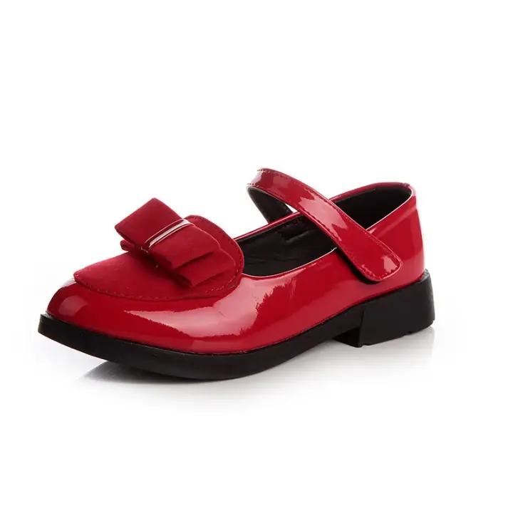 Zapatos planos de princesa con lazo para niñas, calzado de cuero, elegante, clásico, estilo británico, Mary Janes, 2024 - 1