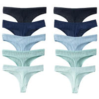 10PCS Conjunto De Bragas De Algodón Para Mujer Estilo Deportivo Y Sexy Transpirables Cómodas Y Suaves G-Strings En Rayas - details 8