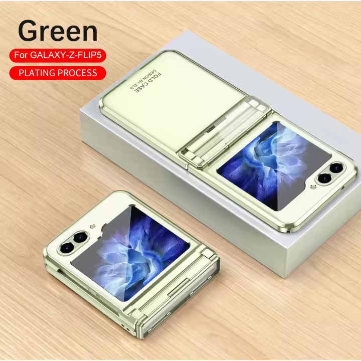 Funda trasera de PC dura galvanizada de alta calidad para Samsung Galaxy Z Flip 5 4 3, estrellas de moda de lujo - 1