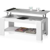 Mesa Centro con Revistero Elegante Acabado en Blanco Artik Medidas: 102 cm (Largo) x 43/54 cm (Alto) x 50 cm (Fondo) - details 33