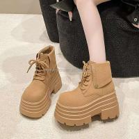 Botas de suela gruesa con logo Dropshipping, zapatos de invierno, tacones altos, botas de mujer - details 4