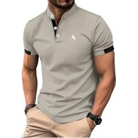Ropa de hombre Primavera Verano Casual moda manga corta cuello alto Polo camisa diseño de logotipo ropa de hombre Polo ajustado - details 2