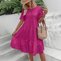 Sencillo e informal, largo, de cintura alta, a la moda, de verano a media pantorrilla, estilo festivo, algodón puro ahuecado, nuevo - details 7
