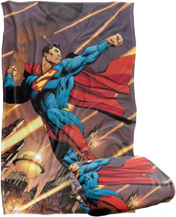 Manta de tacto sedoso y súper suave de Superman Attack On Metropolis - 1