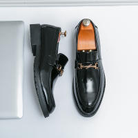 Zapatos de tacón bajo formales para hombre, mocasines informales antideslizantes, cómodos, transpirables, color negro y marrón, para fiesta de boda, Lea - details 6