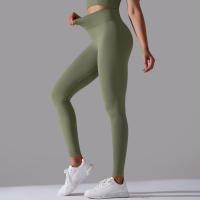Hamidou-pantalones de Yoga sin costuras para mujer, ropa deportiva de Fitness, Leggings de cintura alta, pantalones de ejercicio para correr, 11 colores - details 23