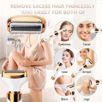Afeitadora eléctrica 4 en 1 para mujer, depiladora recargable por USB, recortadora eléctrica de cejas, eliminador de vello portátil para cara, nariz y piernas - details 6