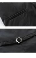 Chaleco de traje informal a la moda para hombre, estilo europeo americano, ajustado, versión coreana, suaviza tu silueta, Color sólido - details 6