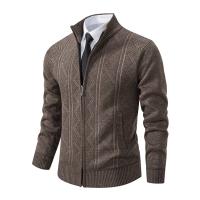 Chaqueta gruesa para hombre, cárdigan de punto con cuello levantado, cálido, para otoño e invierno - details 14
